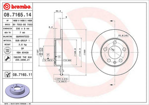 Product of Brembo 08716511C02 Solid 1 Piece Brake Rotor 