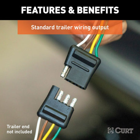 Product of CURT 56345 Trailer End 4 Flat Trailer Wiring Connector 