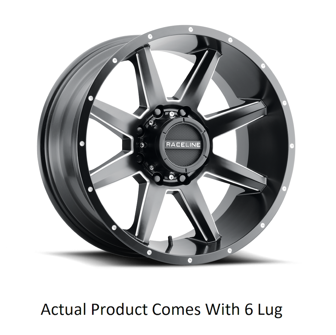 Product of Raceline 20x9 Black With Natural Accents Wheel - 6x5.31 Bolt Pattern 