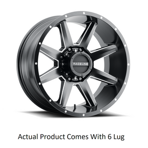 Product of Raceline 20x9 Black With Natural Accents Wheel - 6x5.31 Bolt Pattern 