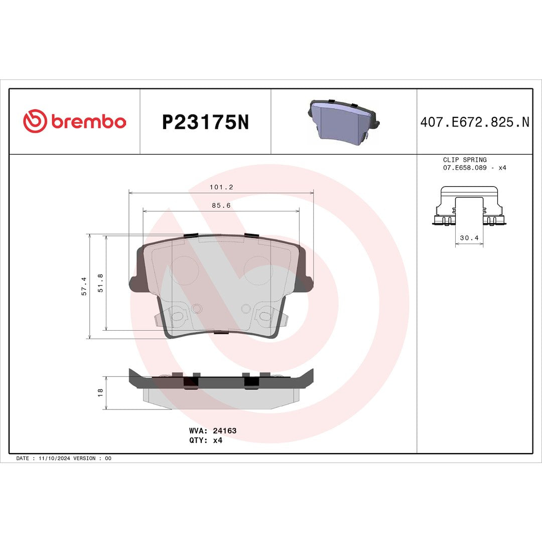 Brembo P23175n Brake Pad||p23175n_Drw.Jpg||87||brmp23175n||1752738