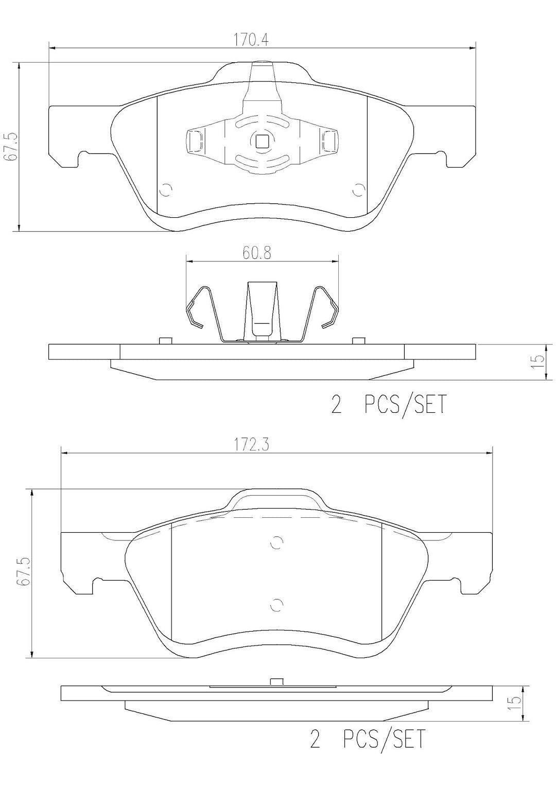 Product of Brembo P24159N Brake Pad - Set Of 4 