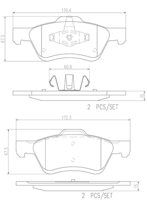 Product of Brembo P24159N Brake Pad - Set Of 4 