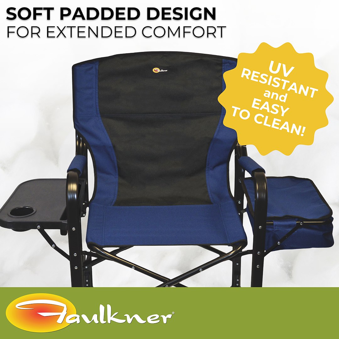 Faulkner 49581 Camping Chair||flk_49581_El Capitan Director Chair_Blue Black_B2c_4.Jpg||88||flk49581||1609012