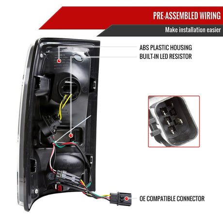 Product of Spec-D Tuning LT-RAM13JMLED-SQ-RS Tail Light Assembly 