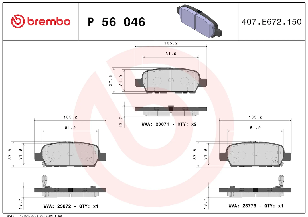 Brembo P56046 Brake Pad||p56046_3.Png||88||brmp56046||1684713