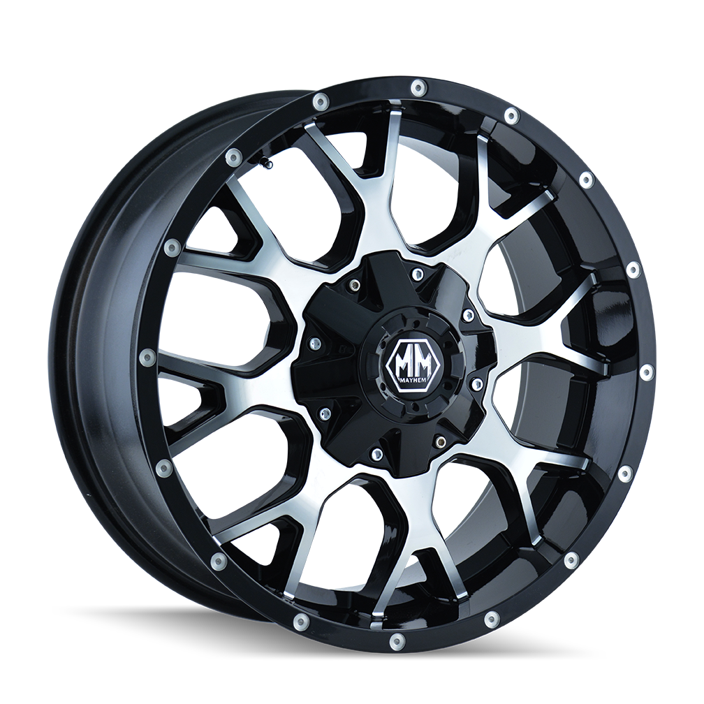 Product of Mayhem Wheels 20x9 Black With Natural Face Wheel - 6x5.31 Bolt Pattern 