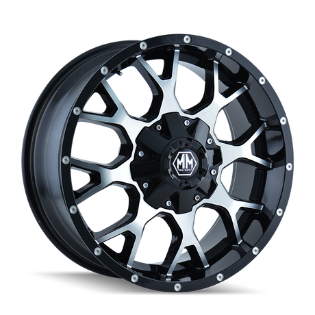 Product of Mayhem Wheels 20x9 Black With Natural Face Wheel - 6x5.31 Bolt Pattern 
