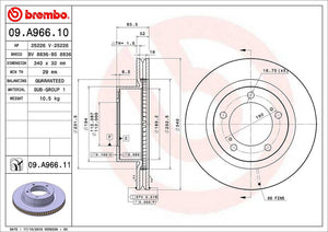 Product of Brembo 09A96611C02 Vented 1 Piece Brake Rotor 
