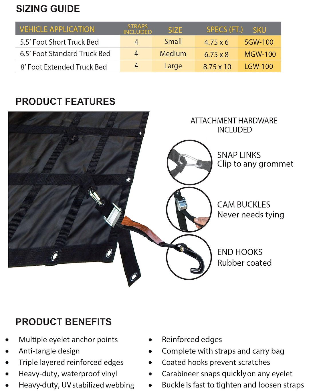 Gladiator Cargo Nets Sgw-100 Exterior Cargo Net||||91||glasgw100||2020058