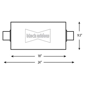 Product of Black Widow Exhaust BWSDV3-33 Venom 300-Series Stainless Steel Exhaust Muffler 