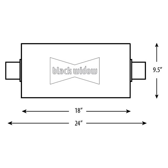 Product of Black Widow Exhaust BWSDV3-33 Venom 300-Series Stainless Steel Exhaust Muffler 