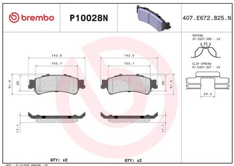 Brembo P10028n Brake Pad||p10028n_2.Jpg||86||brmp10028n||2091541