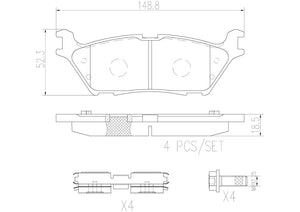 Product of Brembo P24200N Brake Pad - Set Of 4 