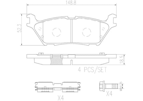 Product of Brembo P24200N Brake Pad - Set Of 4 