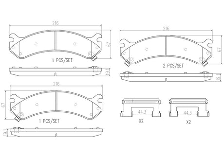 Product of Brembo P10026N Brake Pad - Set Of 4 