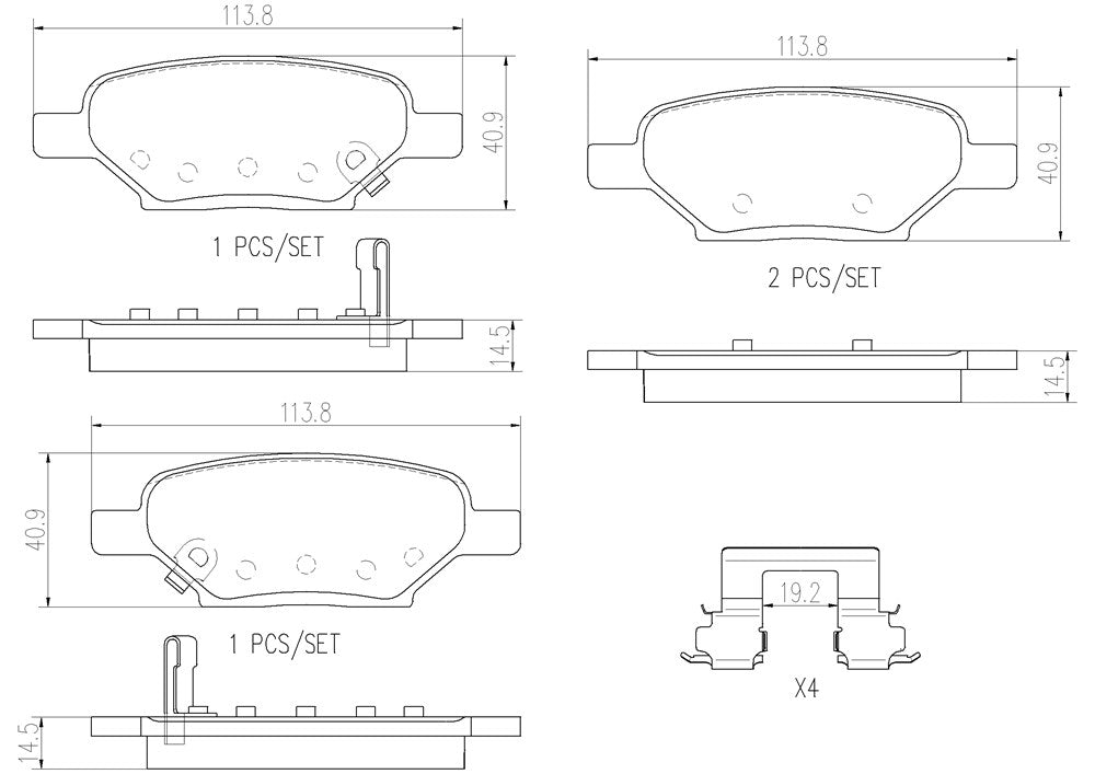 Product of Brembo P10031N Brake Pad - Set Of 4 