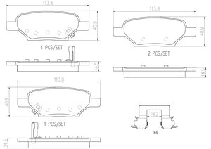 Product of Brembo P10031N Brake Pad - Set Of 4 