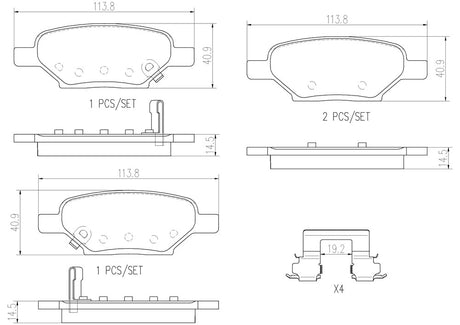 Product of Brembo P10031N Brake Pad - Set Of 4 