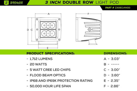 Product of ZROADZ Z365471-KIT4 Driving/ Fog Light 