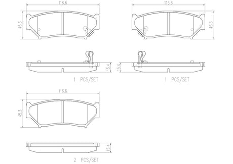 Product of Brembo P79008N Brake Pad - Set Of 4 