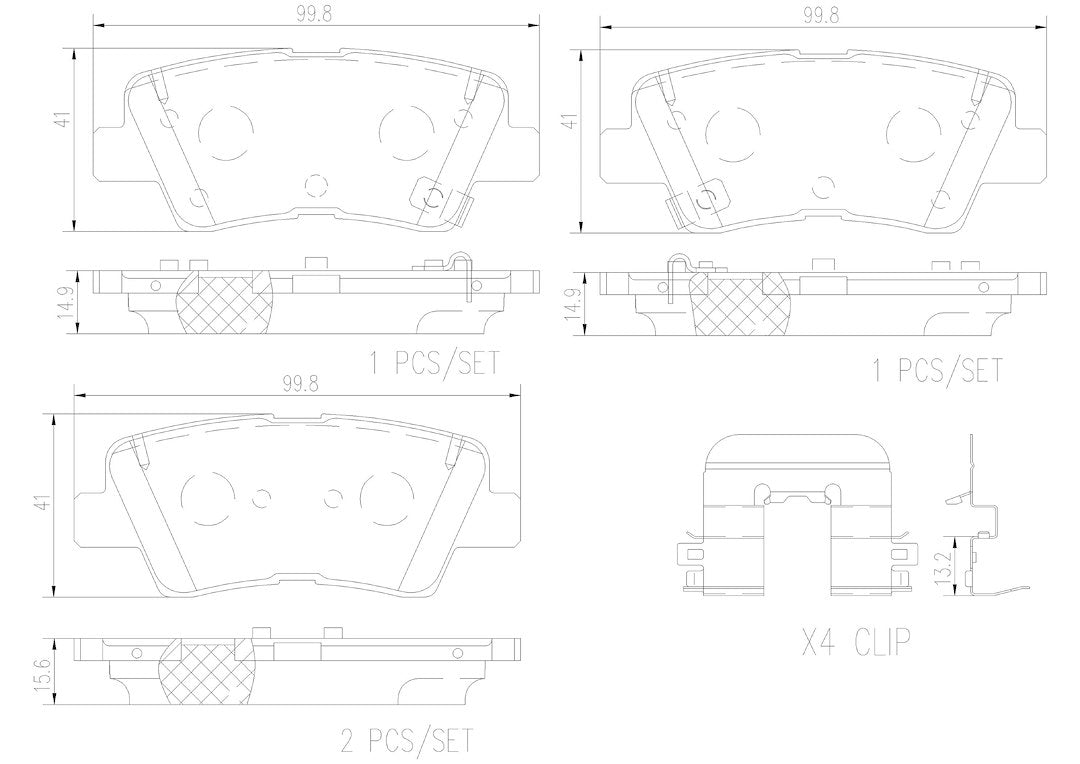 Product of Brembo P30101N Brake Pad - Set Of 4 