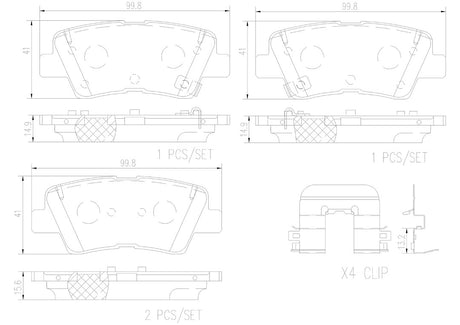 Product of Brembo P30101N Brake Pad - Set Of 4 