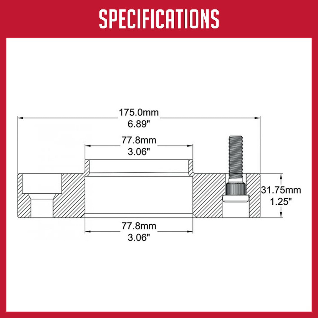 Coyote Wheel Accessories 6550-6550h-B125 Wheel Adapter||5_Specifications_58.Jpg||88||rev06550hb125||1061516