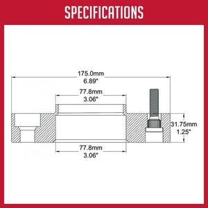 Coyote Wheel Accessories 6550-6550h-B125 Wheel Adapter||5_Specifications_58.Jpg||88||rev06550hb125||1061516