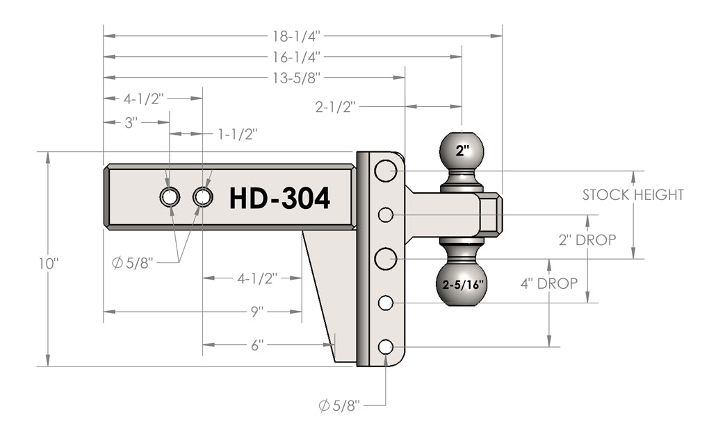 Product of Bulletproof Hitches HD304 Receiver Trailer Hitch Ball Mount 