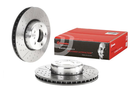 Product of Brembo 09C39813C02 Vented Cross Drilled 1 Piece Brake Rotor 