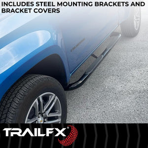 Product of TrailFX A0056T TFX Round Tube Side Steps Nerf Bar With Surface Steps 
