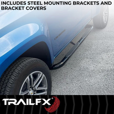 Product of TrailFX A0056T TFX Round Tube Side Steps Nerf Bar With Surface Steps 