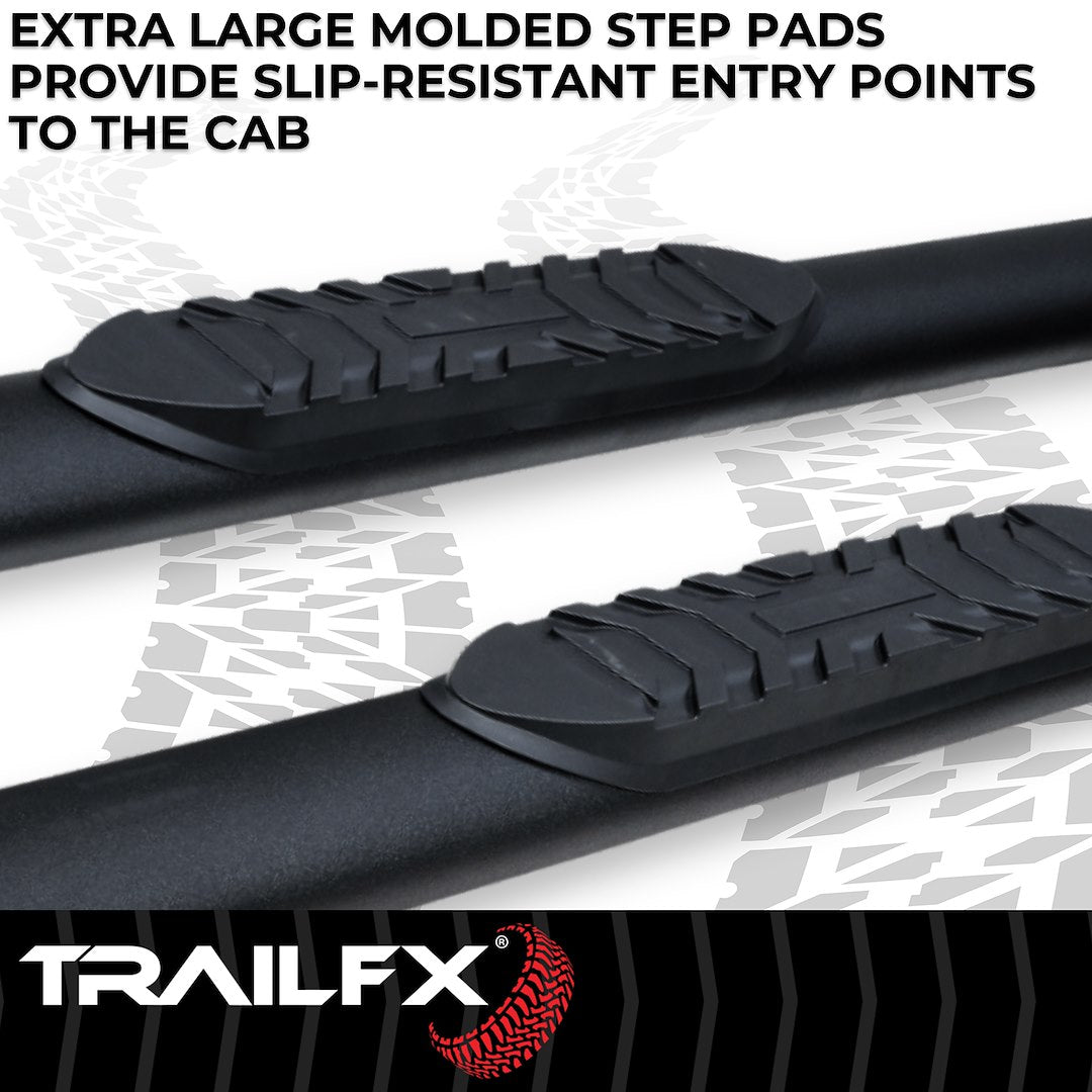 Product of TrailFX A1555T TFX 4" Oval Tube Side Steps Nerf Bar With Surface Steps 