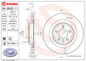 Product of Brembo 09B50311C02 Vented 1 Piece Brake Rotor 