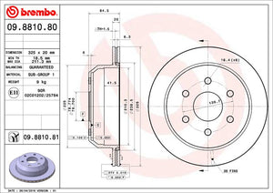 Product of Brembo 09881081C02 Vented 1 Piece Brake Rotor 
