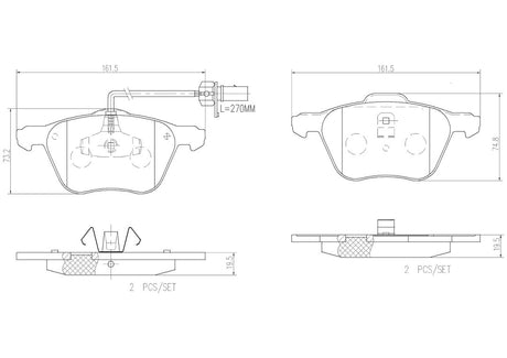 Product of Brembo P85061N Brake Pad - Set Of 4 