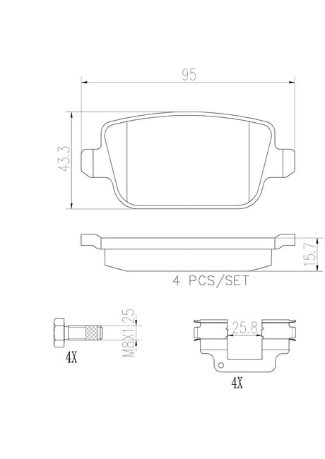 Product of Brembo P44016N Brake Pad - Set Of 4 