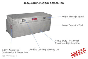 Product of RDS Tanks 72746 Rectangular 51 Gallon Auxiliary Fuel Tank 