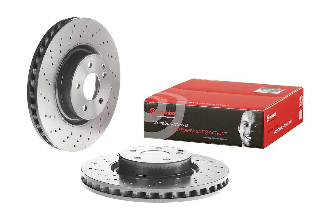 Product of Brembo 09A73211C02 Vented Cross Drilled 1 Piece Brake Rotor 