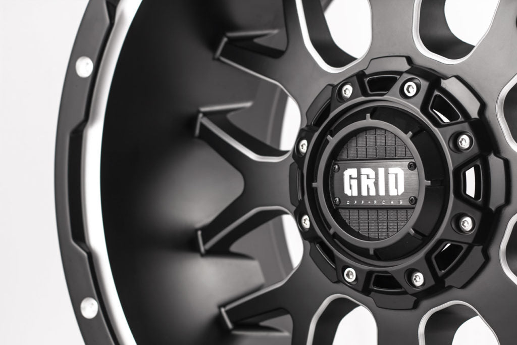 Product of Grid Wheels 20x10 Black With Natural Accents Wheel - 8x7.08 Bolt Pattern 