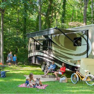 Product of Lippert Components 432253 Black/ Gray/ Silver RV Patio Anti-Scuff/ Anti-Mildew Fabric Awning Fabric 