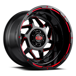Product of Grid Wheels 24x14 Black With Red Accents Wheel - Not Applicable Bolt Pattern 