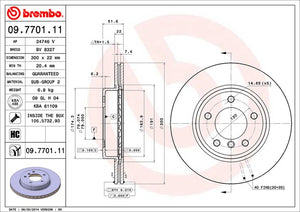 Product of Brembo 09770111C02 Vented 1 Piece Brake Rotor 