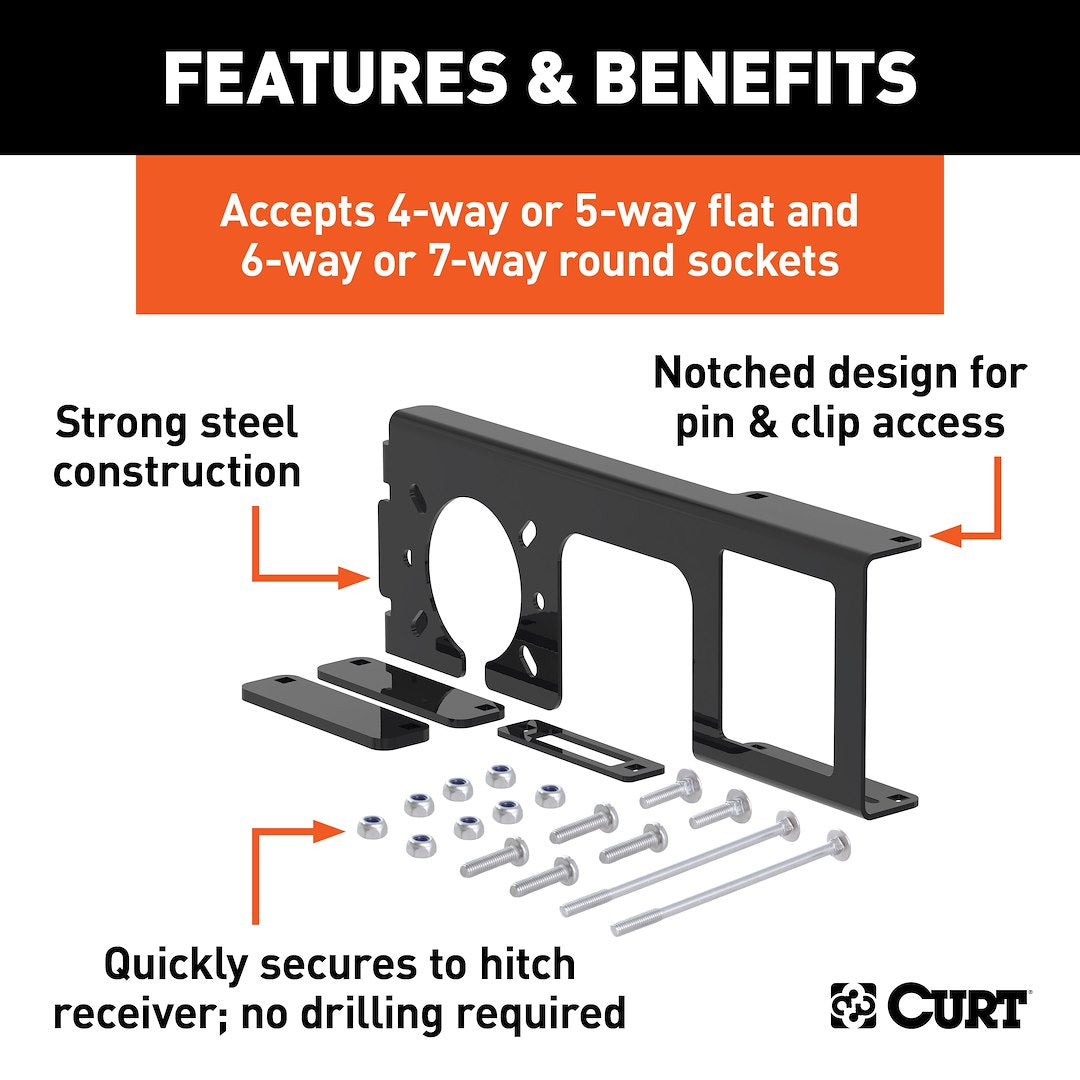 Curt 58000 Trailer Wiring Connector Mounting Bracket||58000_3008x1990_Fa.Jpg||87||c9358000||862195