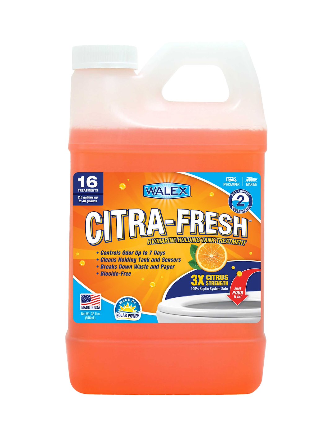 Walex Citrafr32 Waste Holding Tank Treatment||citrafresh_32oz_Composite_11-22-24.Jpg||85||w62citrafr32||1703393
