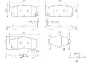 Product of Brembo P56029N Brake Pad - Set Of 4 