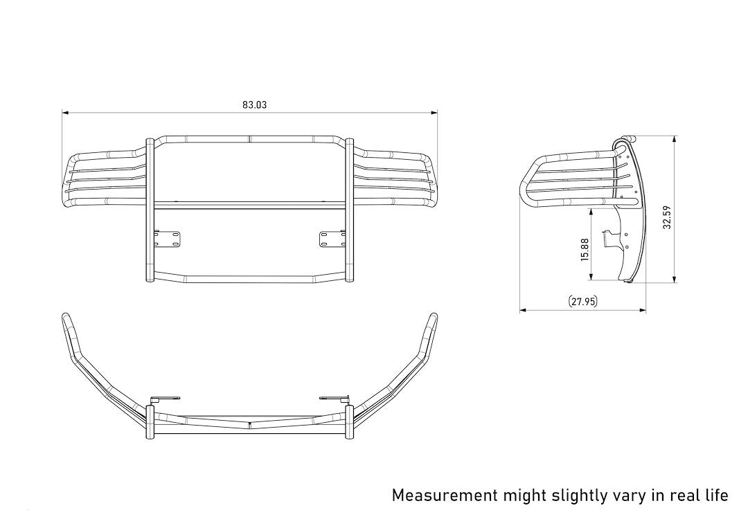 Product of Black Horse Offroad 17DR01MA-PLFR Grille Guard  