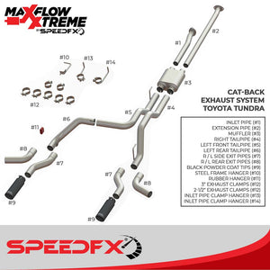 Product of SpeedFX 50800 MaxFlow Xtreme Cat Back System Dual Exhaust System Kit 