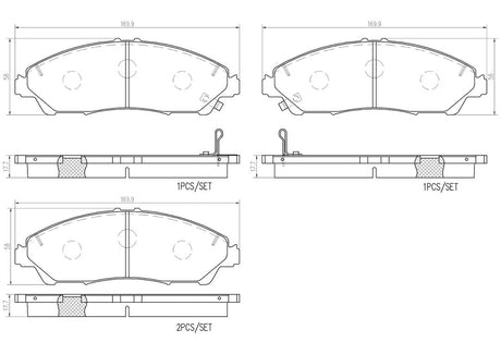 Product of Brembo P28105N Brake Pad - Set Of 4 